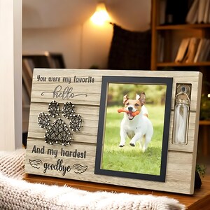 Handmade Pet Photo Frame with Urn, Pet Fur Keepsake, Personalized Pet Photo Frame, Dog Lovers Gift, Dog Parents Gift, Dogs Ashes Keepsake
