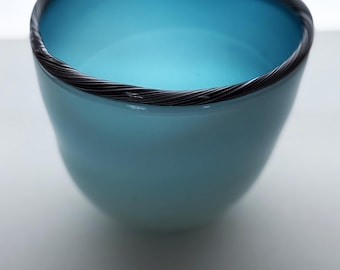 Vintage Hand Blown Glass, Bean Bowl, Made by E18hteen Karat