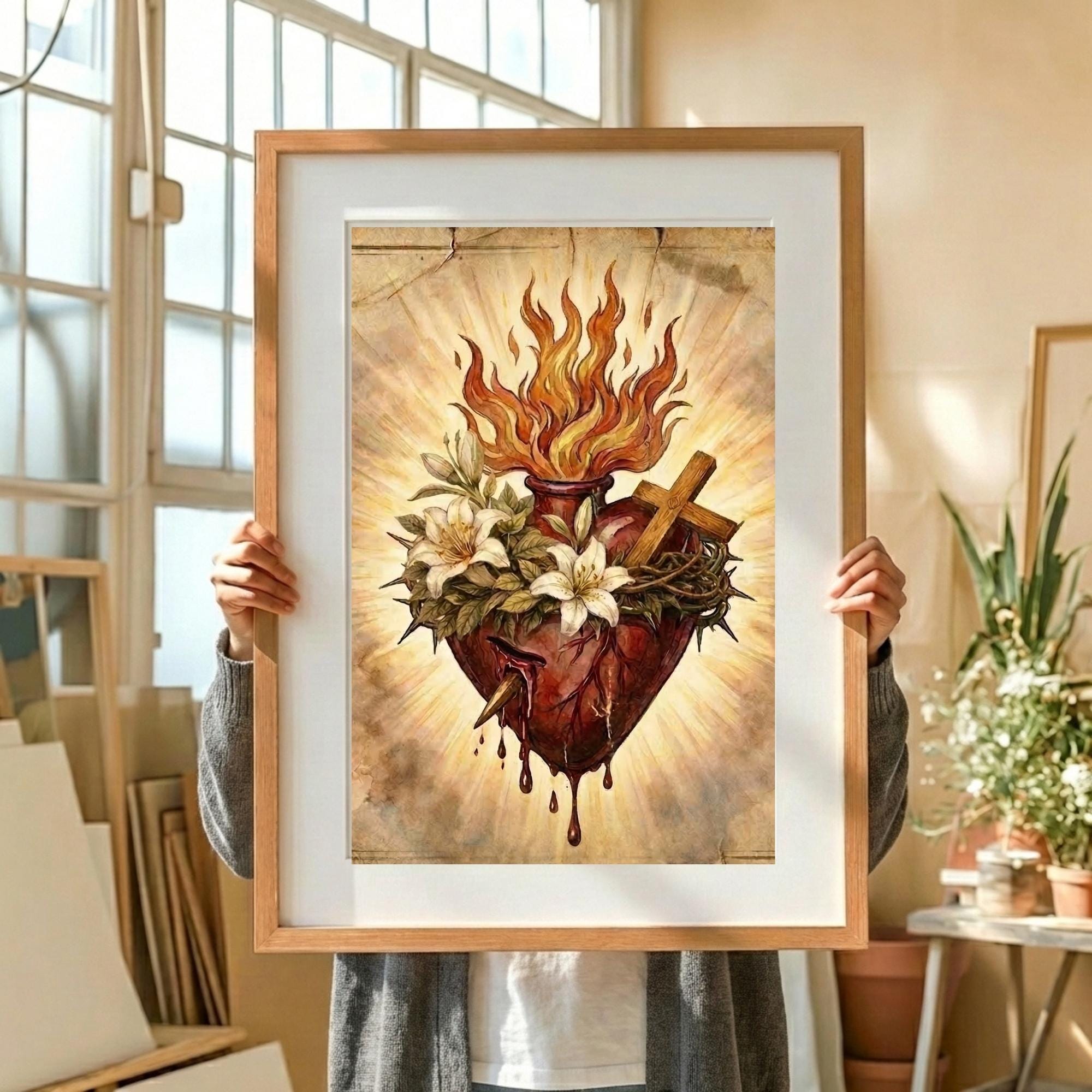 Most Chaste Heart of St Joseph Printable Wall Art: Catholic Religious ...