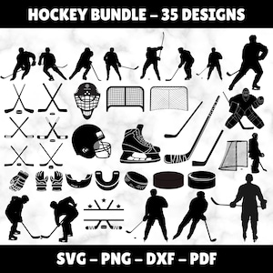 Lot SVG Hockey, Lot PNG Hockey, Clipart Hockey, Fichiers de Découpe Hockey sur Glace pour Cricut, SVG Silhouette Hockey, Casque Bâton Maman
