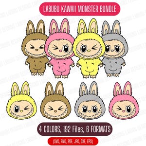 Pakiet Labubu Monster PNG: pliki Cricut i sublimacji (do pobrania cyfrowego)