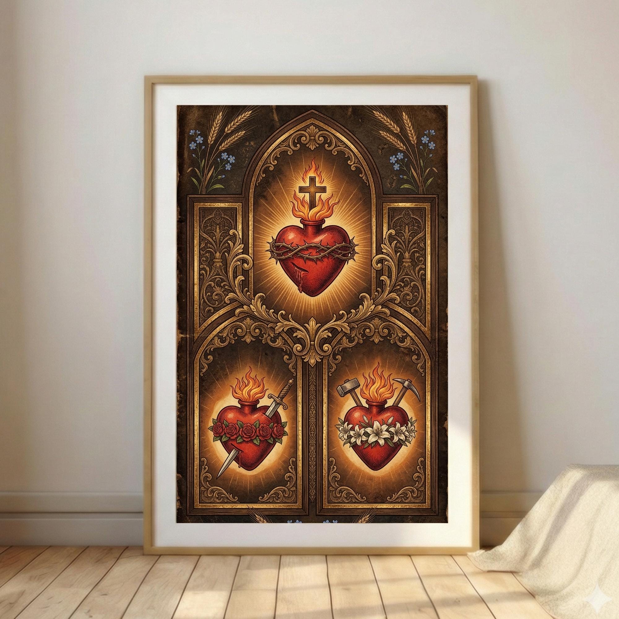 Three Hearts of the Holy Family - Etsy