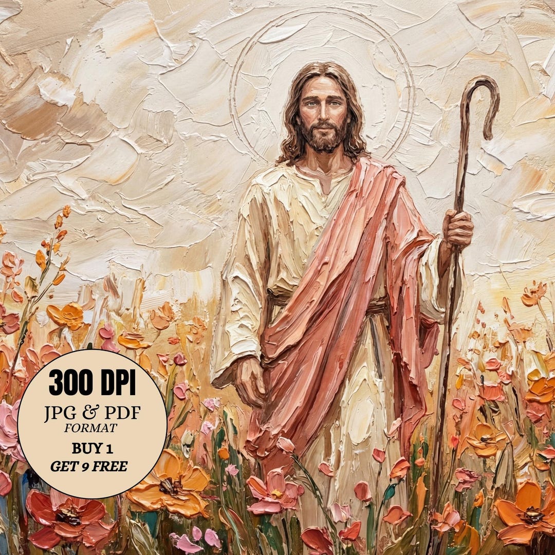 Christian Wall Art Printable Set | Modern Jesus Digital Wall Art ...