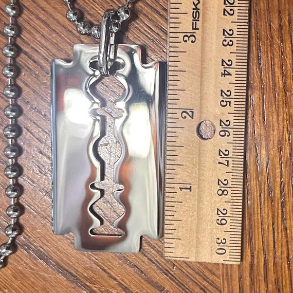 Thick Razor Blade Necklace Dimebag Darrell Big Pendant Stainless