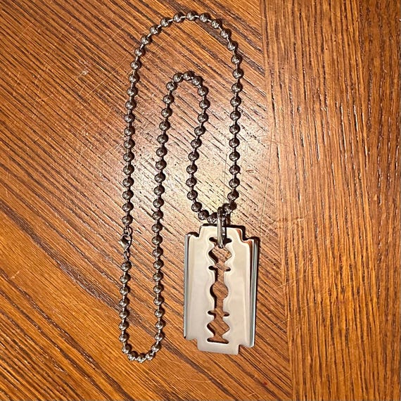 Thick Razor Blade Necklace Dimebag Darrell Big Pendant Stainless