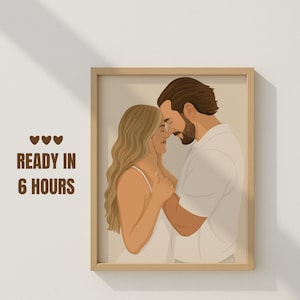 Couple Portrait, Gift For Couple, Faceless Portrait, Engagement Drawing, Family Portrait, Boyfriend Portrait, Custom Gift, Faceless Gift
