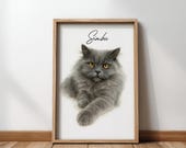 Custom Watercolor Portraits Using Pet Photo, Personalized Digital Dog Portraits, Dog Painting Portraits, Cat Portraits Custom, Pet Memorial