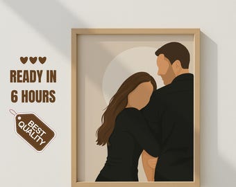 Stampa di ritratti senza volto, disegno e illustrazione digitale, disegno da foto, arte digitale, ritratto personalizzato da foto, illustrazione digitale