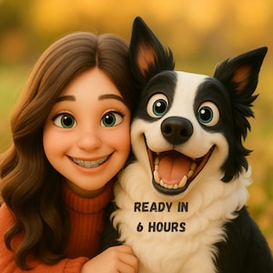 Custom Pixar Style Portrait from Your Photo, Personalized Cartoon Gift for Couples, Kids, Unique Wall Art Printable, Digital Pixar Art
