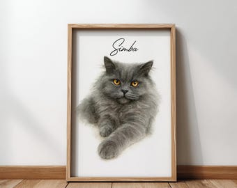 Custom Pet Portrait Using Pet Photo, Personalized Dog & Cat Portrait, Custom Pet Art, Pet Memorial Gift, Dog Memorial Gifts, Pet Loss Gifts