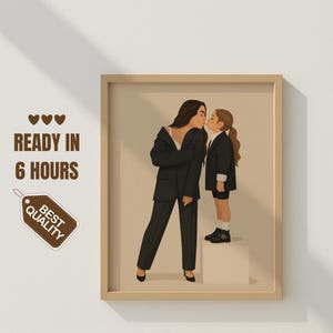 Custom Family Portrait, Personalized Family Illustration, Wall Art gift For Family, Printable For Family House warming, Dad Gift