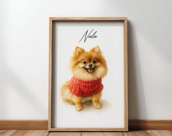 Custom Dog Portrait, Watercolor Pet Portrait From Photo, Personalized Dog Painting, Digital Pet Art, Pet Memorial Gift, Dog Lover Gift