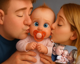 Pixar Style Portrait from Photo, Couple, Family, Pet Gift, Animated Style Portraits, Digital 3D Portrait, Gift, Digital Pixar Art