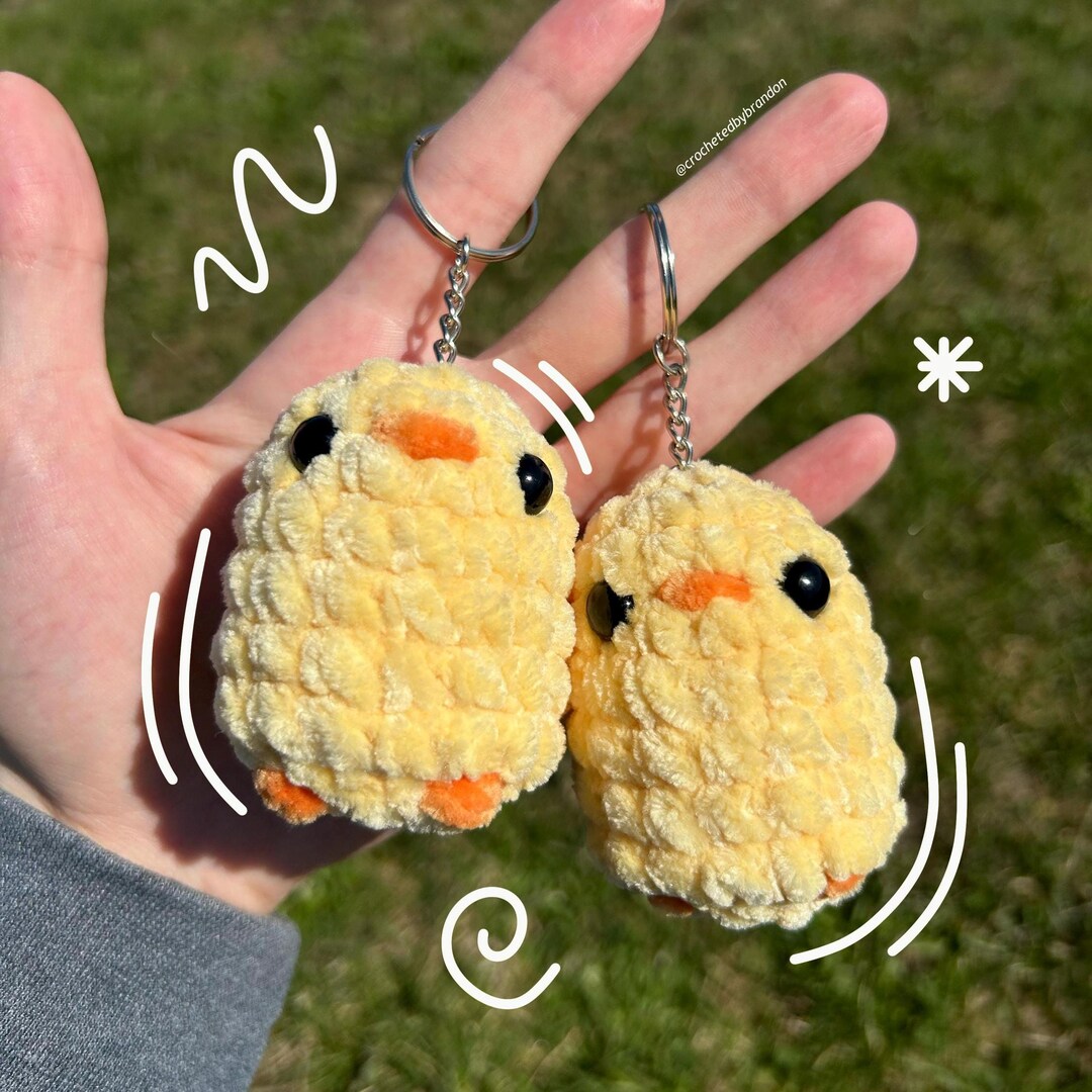 Crochet Baby Chick Keychain – Cute Yellow Chick Plush Bag Charm, Easter ...