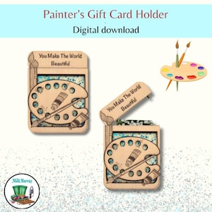Artist-Themed Gift Card & Money Holder | SVG, PNG, DFX Laser Cut Digital File