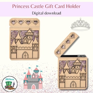 Princess Castle Gift Card & Money Holder | SVG, PNG, DFX Laser Cut Digital File