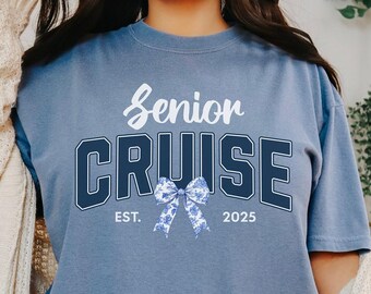 Camiseta de crucero para estudiantes de último año, personalizada para el año, para el viaje de graduación, para la clase de crucero de 2025, para las vacaciones de graduación de secundaria y universidad, y para el equipo de cruceros.