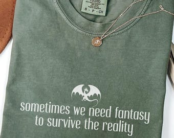 Bookish T-Shirt, Dragon Shirt, Fantasy Lover Gift, Book Lover Tee, Dark Academia Graphic Tee, Bookworm Aesthetic