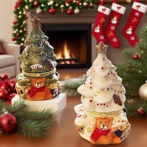 Christmas Tree Scented Soy Candle: Holiday Home Decor, Gift Box Option