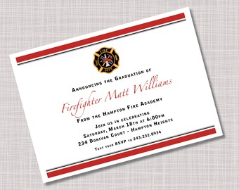 Fire Academy Invite Etsy