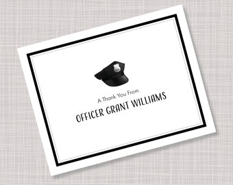 Custom Printed Police Department Logo Academy Graduation Thank You Note Cards
