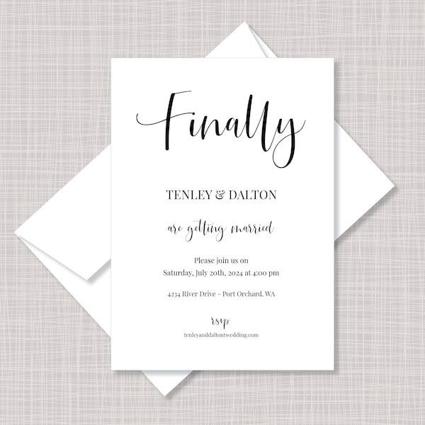 Custom Printed Casual Informal Wedding Birthday Invitations - Finally Getting Married