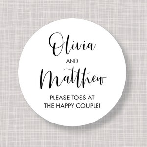Custom Printed Round Toss Me Throw Me Wedding Favor Birthday Stickers Labels