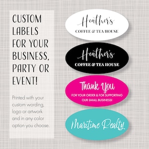 Oval 3&quot;x1.5&quot; Custom Printed Business Logo Party Event Labels Stickers