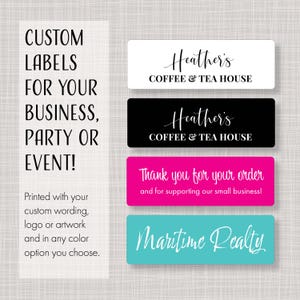 Rectangular 2.25&quot;x0.75&quot; Custom Printed Business Logo Party Event Labels Stickers