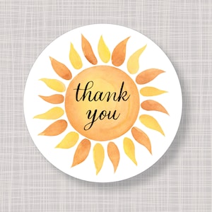 Round Custom Happy Summer Sun Sunny Day Stickers Labels