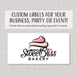 Rectangular 3.5"x1.75" Custom Business Logo Party Event Labels Stickers