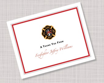 Personalized Firefighter Academy Graduation Thank You Note Cards