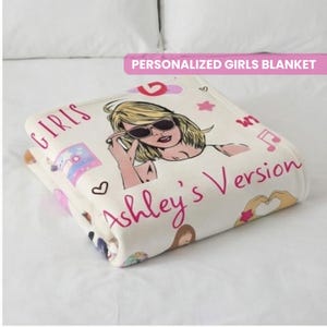 Custom Girls Blanket, In My Era/Version Blanket for Toddler Girls , Christmas Gift To Niece, Personalized Girl Blanket Concert Fan Throw image 2
