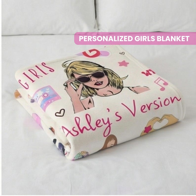 Custom Girls Blanket, In My Era/Version Blanket for Toddler Girls , Christmas Gift To Niece, Personalized Girl Blanket Concert Fan Throw image 2