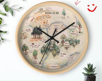 Winnie the Pooh - Wooden Wall Clock, Winnie Pooh Kids Room Decor, Baby Room Wall Clock, Custom Winnie The Pooh Clock for Kids