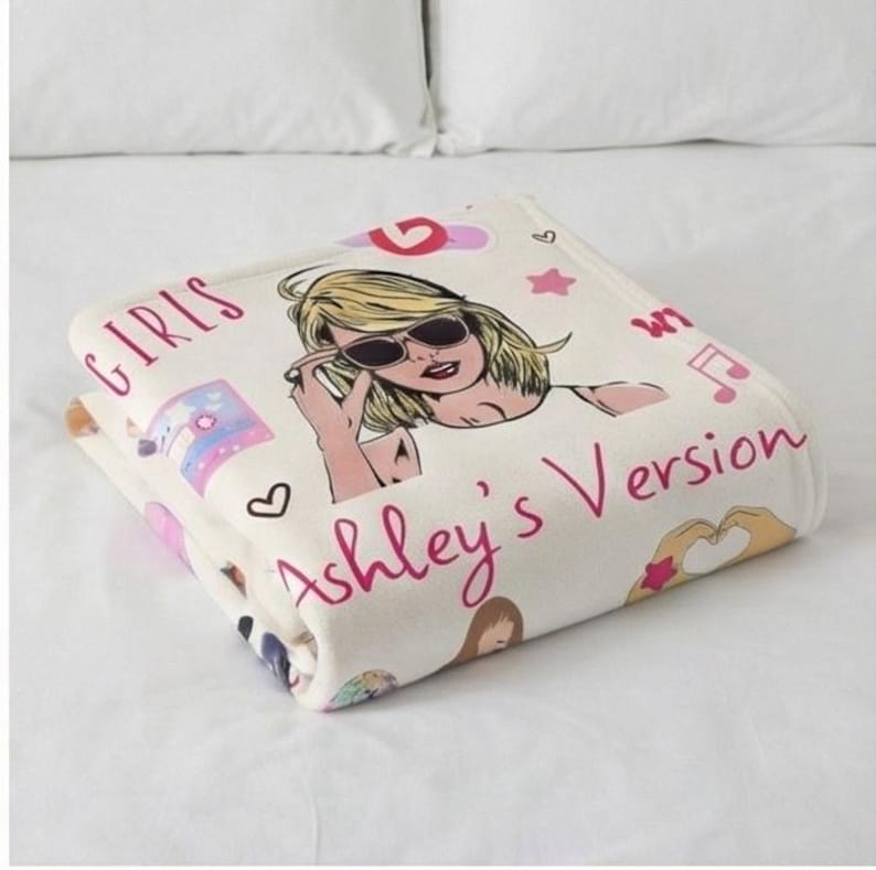 Custom Girls Blanket, In My Era/Version Blanket for Toddler Girls , Christmas Gift To Niece, Personalized Girl Blanket Concert Fan Throw image 12