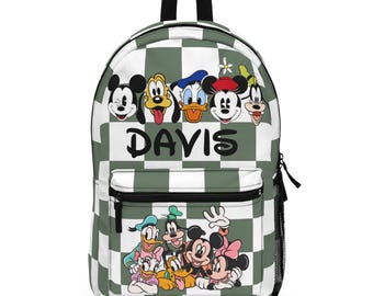 Custom Kids Backpack - Mickey Mouse Backpack for Christmas Gift to Nephew, School Bag to Kids Mickey Disney-Themed Christmas Bag for Kids