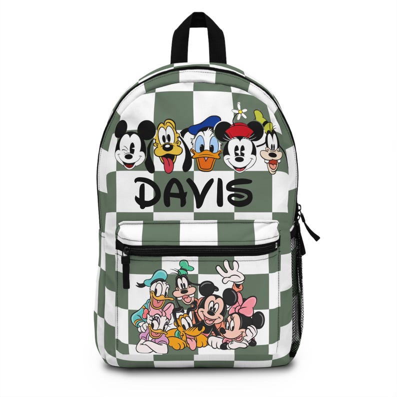 Mochila infantil personalizada: mochila de Mickey Mouse para regalo de Navidad para sobrinos, mochila escolar para niños, bolsa navideña con temática de Mickey y Disney para niños. imagen 1