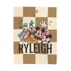Manta polar personalizada de Mickey Mouse, nombre personalizado para niño, regalo de Mickey Mouse para niños, manta suave y lavable a máquina. imagen 6