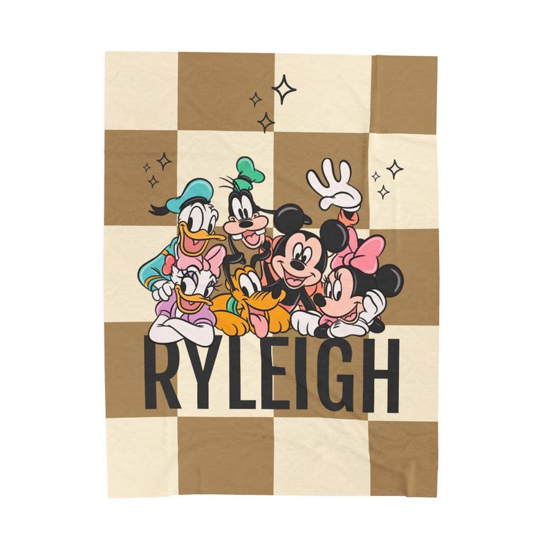 Manta polar personalizada de Mickey Mouse, nombre personalizado para niño, regalo de Mickey Mouse para niños, manta suave y lavable a máquina. imagen 6