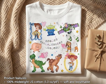 Maglietta Retro Coquette Disney Toy Story per bambini, maglietta per ragazzi dai 5 ai 15 anni con personaggi dei cartoni animati di Toy Story, maglietta per bambini con viaggio a Disneyland