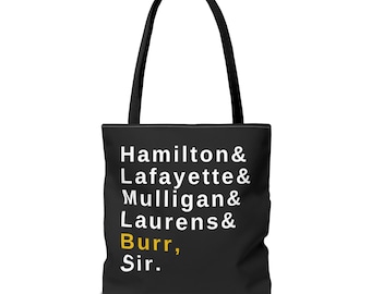 Borsa tote musicale Hamilton, regalo personalizzato Hamilton Broadway, regalo musical americano, merchandising Hamilton, Alexander Hamilton, borsa tote per fan di Broadway