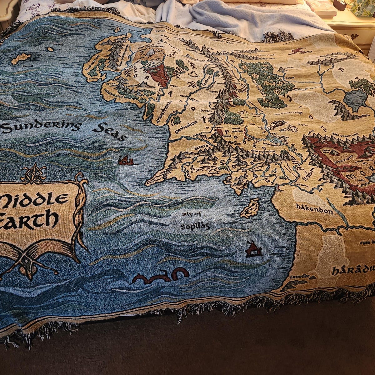 Personalized middle earth blanket