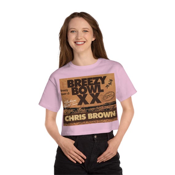 Cropped T-shirt, Chris Brown Concert Shirt for Fans, Women's