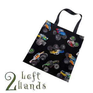 Monster Truck Tote Bag - Small Cotton Tote Bag - Fun Library Bag