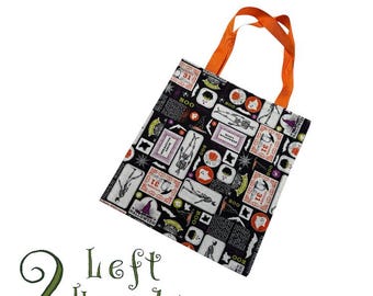 Novelty Halloween Collage Tote Bag - Small Cotton Tote Bag - Trick or Treat Bag