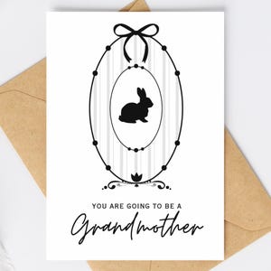 Tarjeta imprimible para abuela / Tarjeta digital "Vas a ser abuela", interior en blanco, descarga instantánea en PDF, plegable de 5x7