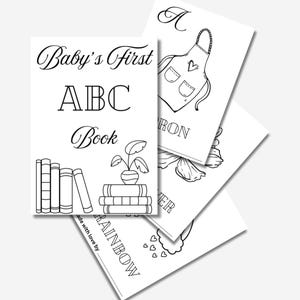 ABC Baby Shower Coloring Book: Girl Keepsake Activity (Printable 5x7 Cards, PDF Download)