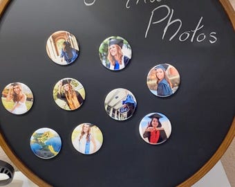 Magnets photo personnalisés pour l'obtention du diplôme : photos pour seniors - Lot de 9