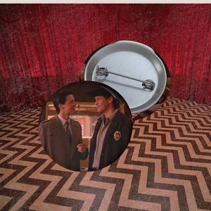 Twin Peaks Inspired Pin Buttons - Agent Dale Cooper and Sheriff Harry Truman